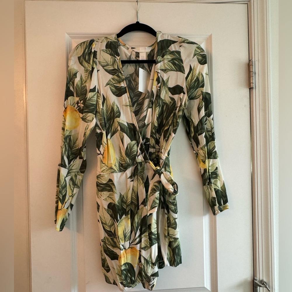 H&M long sleeve lemon romper